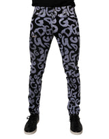 Jeans skinny en coton noir à logo monogramme Dolce &amp; Gabbana