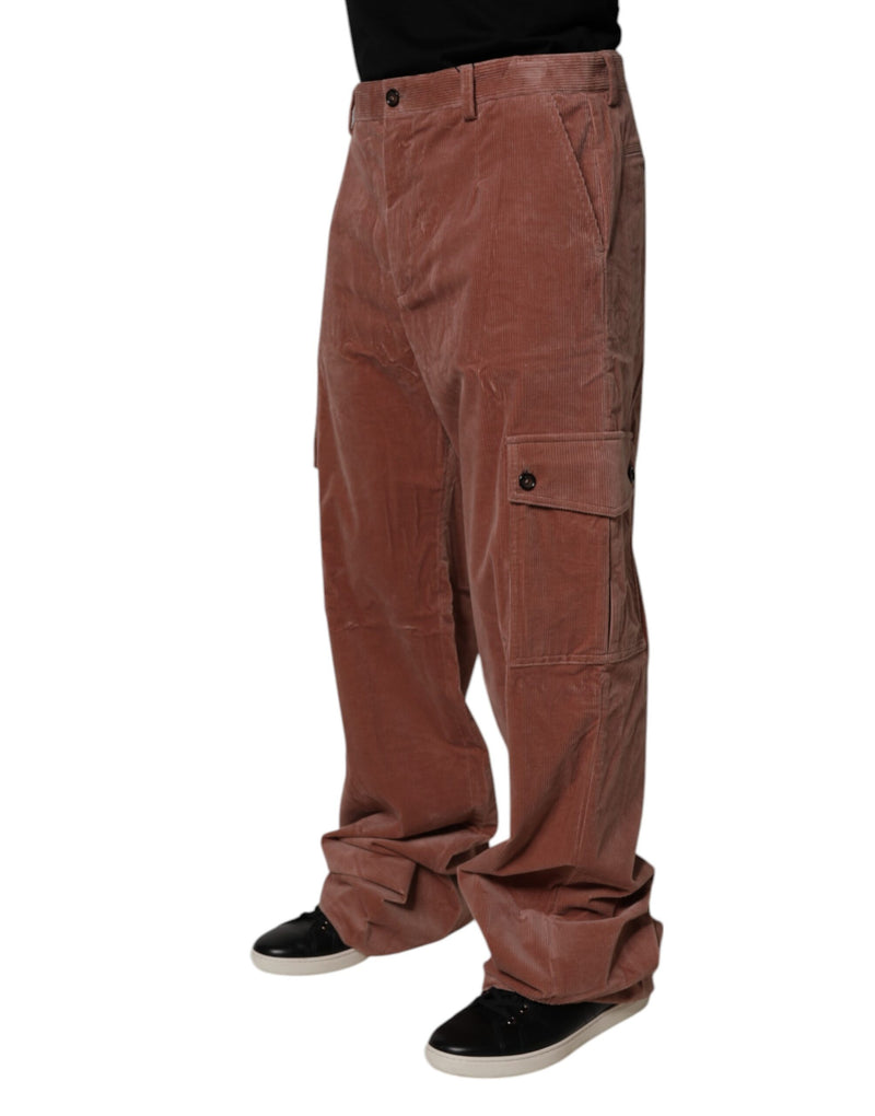 Jeans cargo en coton et corduroy brun de Dolce &amp; Gabbana pour homme