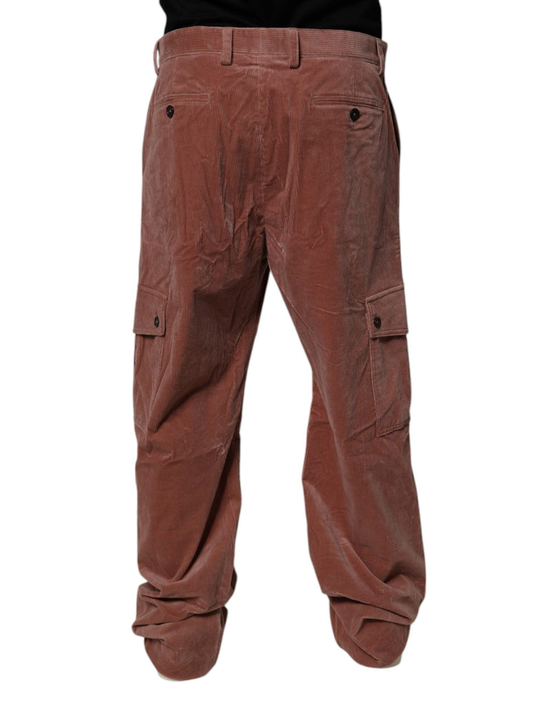 Jeans cargo en coton et corduroy brun de Dolce &amp; Gabbana pour homme
