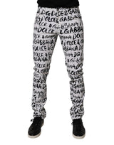Jeans skinny en coton blanc à imprimé logo Dolce &amp; Gabbana