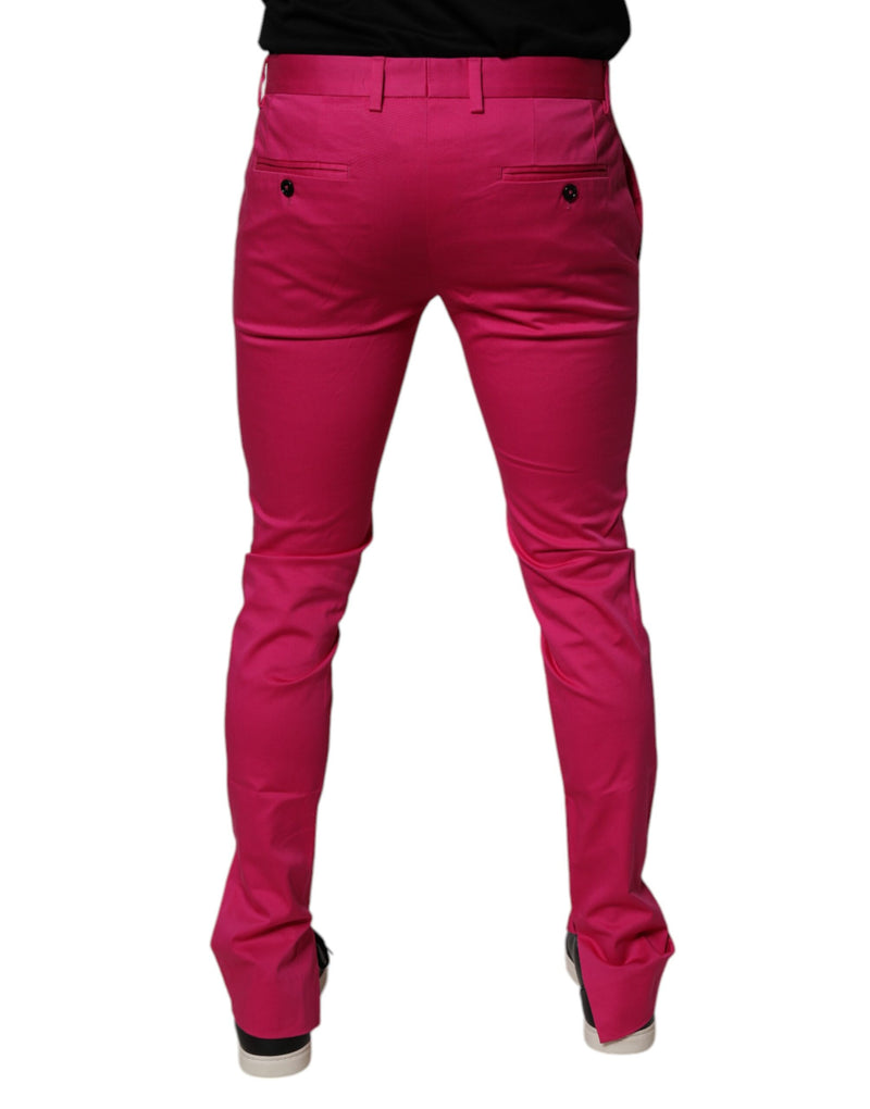 Dolce &amp; Gabbana roze en zwarte gestreepte, smalle herenbroek