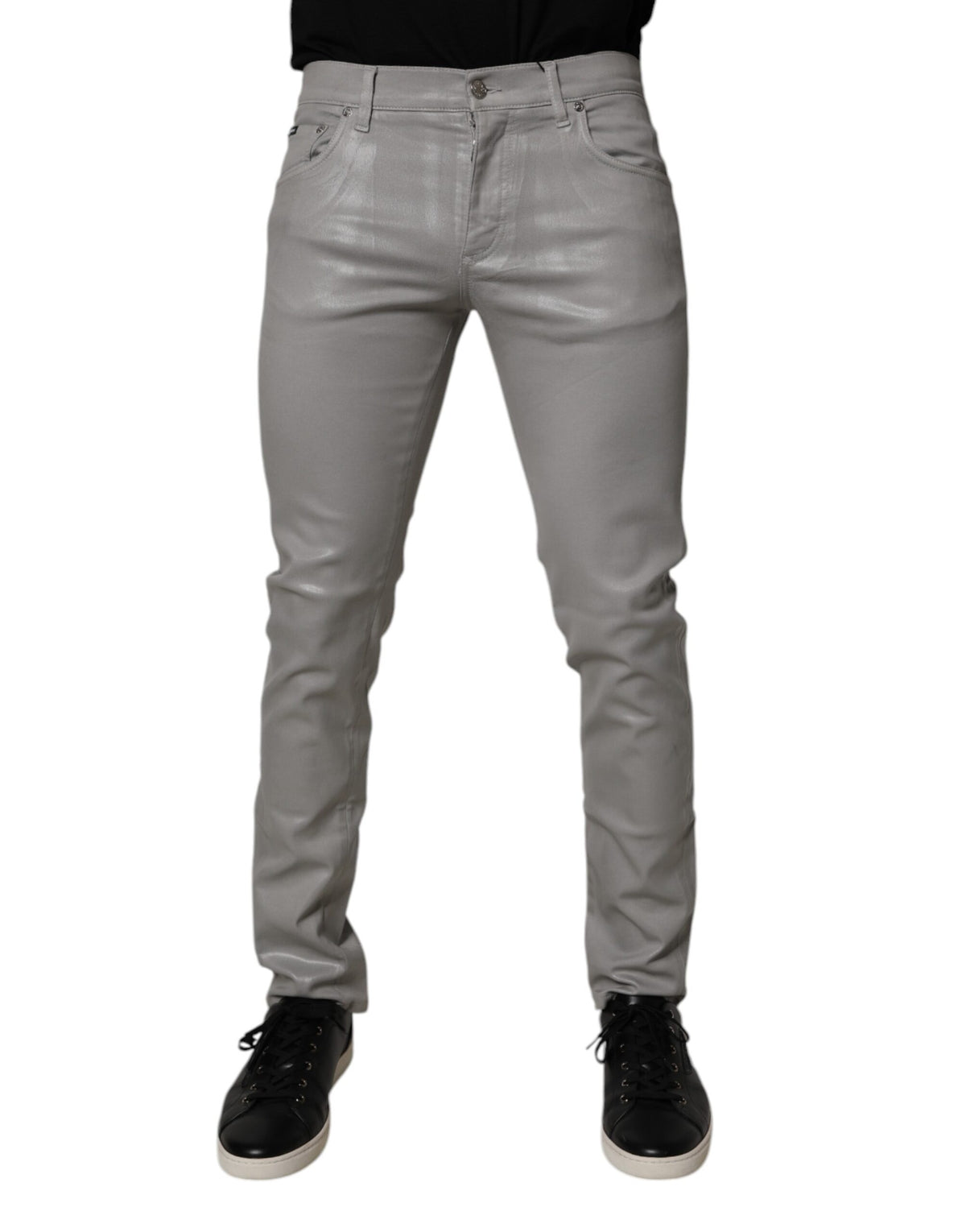 Jean slim en coton stretch gris pour homme de Dolce &amp; Gabbana
