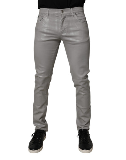Jean slim en coton stretch gris pour homme de Dolce &amp; Gabbana