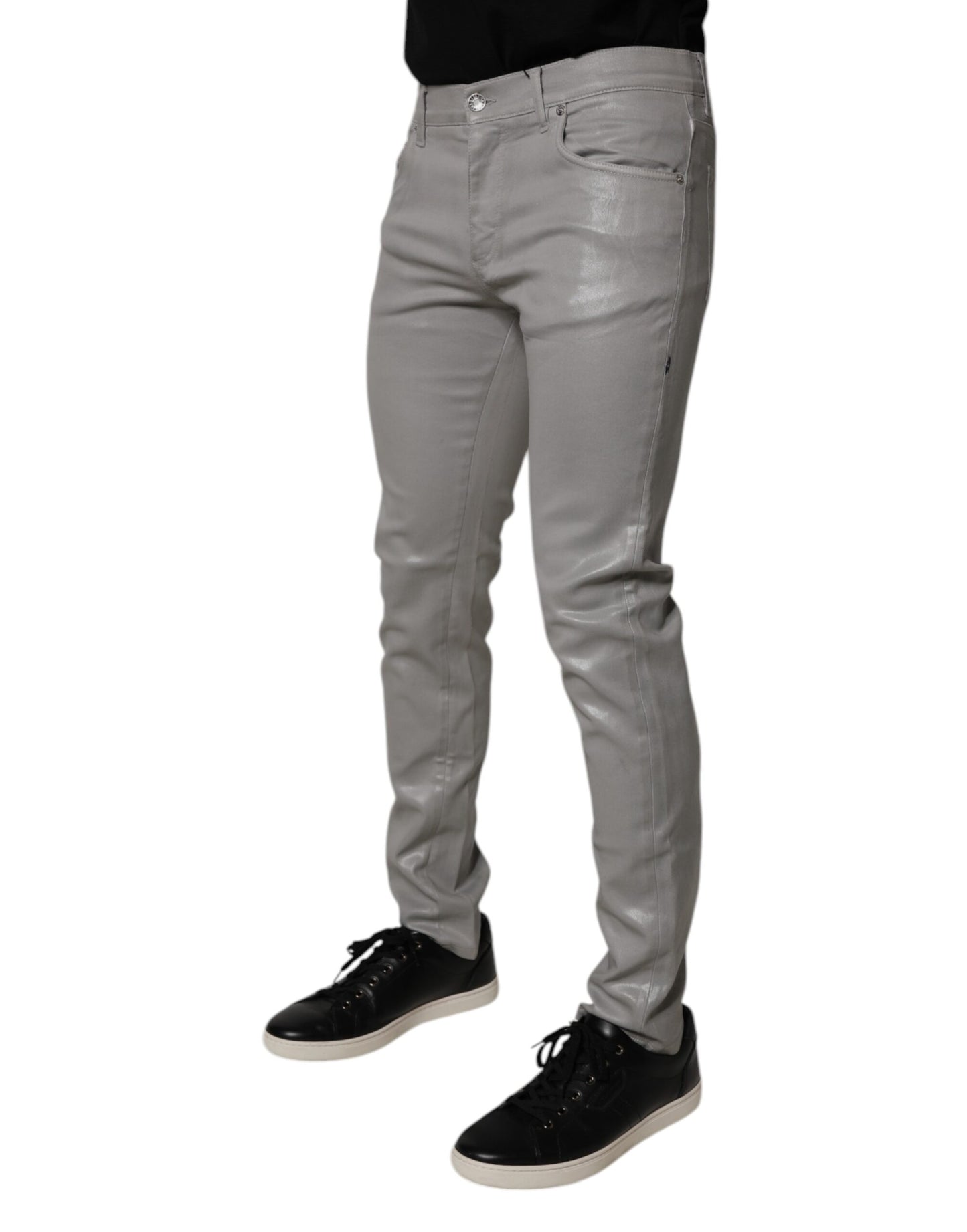 Dolce & Gabbana Gray Cotton Stretch Men Slim Fit Denim Jeans