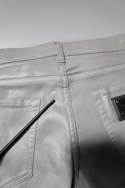 Dolce & Gabbana Gray Cotton Stretch Men Slim Fit Denim Jeans