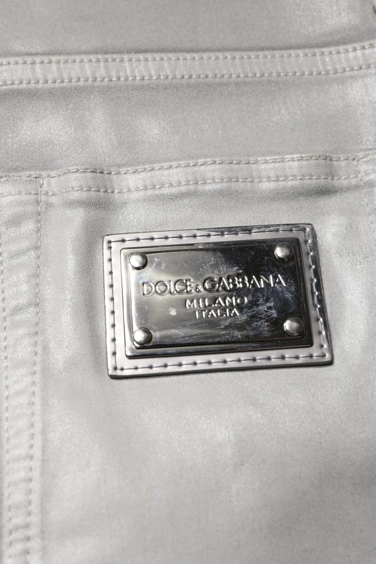 Jean slim en coton stretch gris pour homme de Dolce &amp; Gabbana