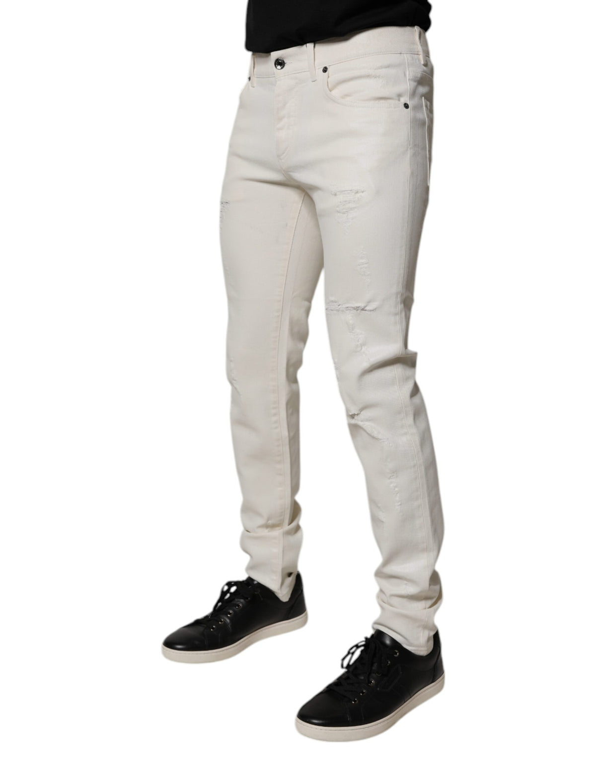 Jeans skinny en coton extensible blanc cassé de Dolce &amp; Gabbana