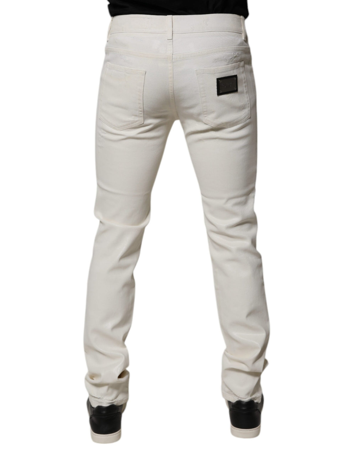 Jeans skinny en coton extensible blanc cassé de Dolce &amp; Gabbana