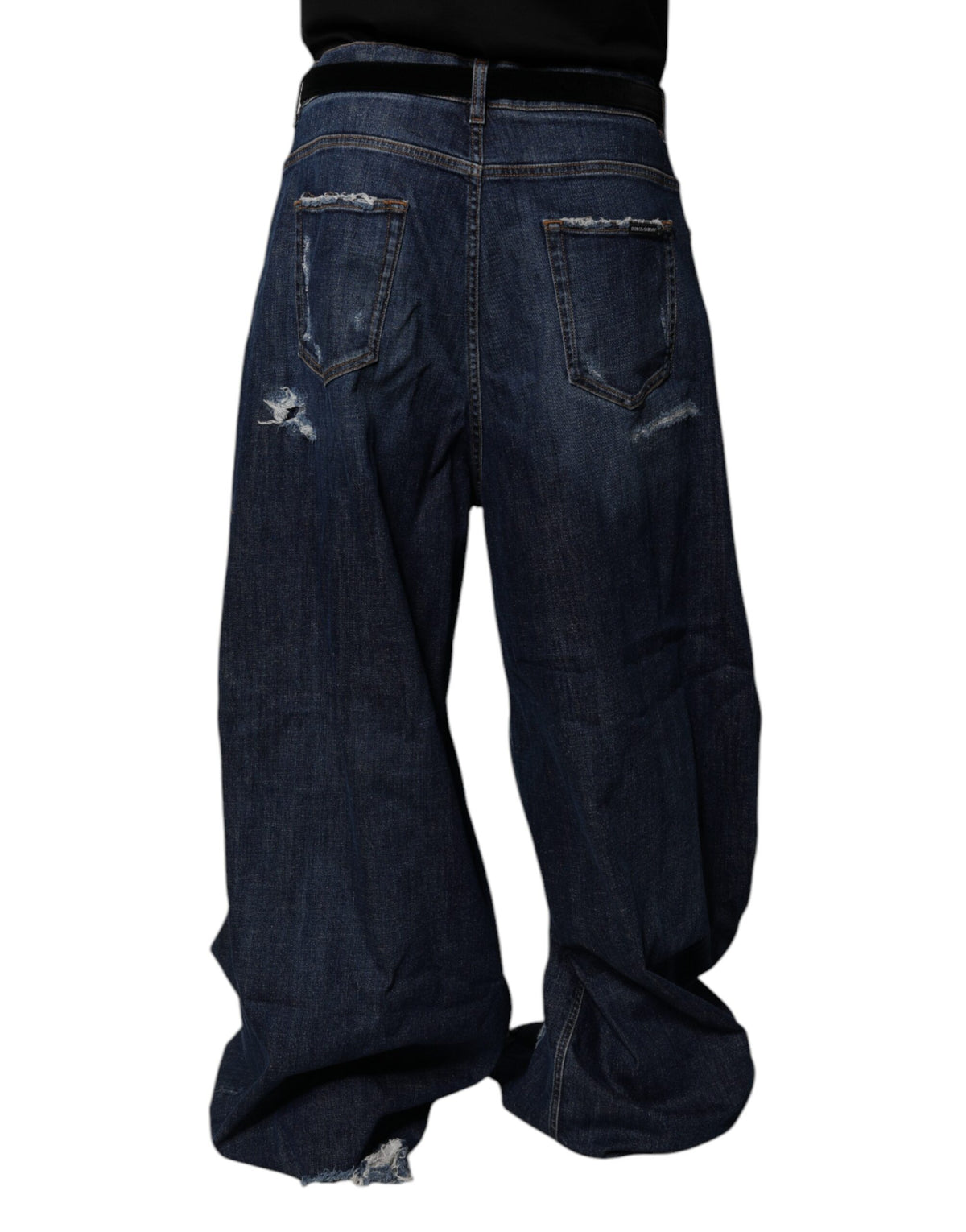 Jeans en jean pour homme, coupe large, bleu foncé et délavé, Dolce &amp; Gabbana
