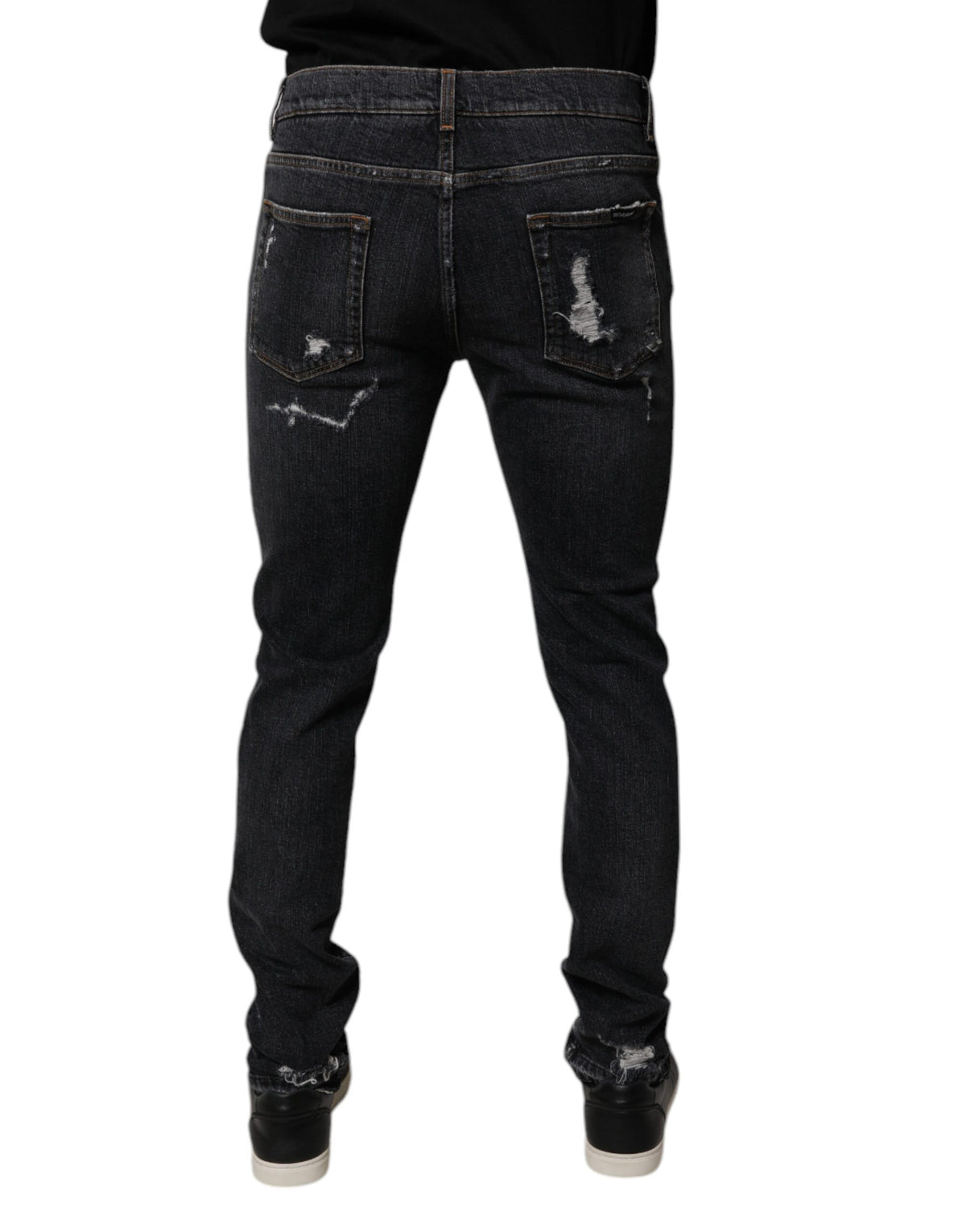 Jean skinny en coton noir délavé pour homme de Dolce &amp; Gabbana
