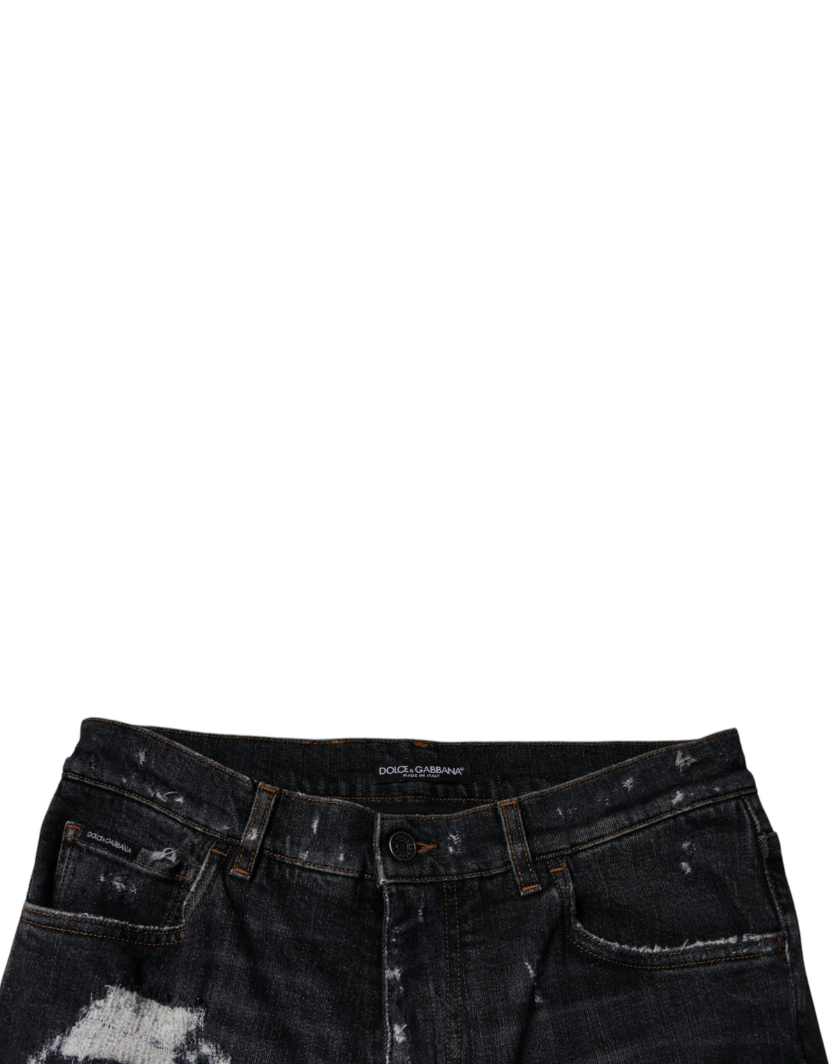 Jean skinny en coton noir délavé pour homme de Dolce &amp; Gabbana