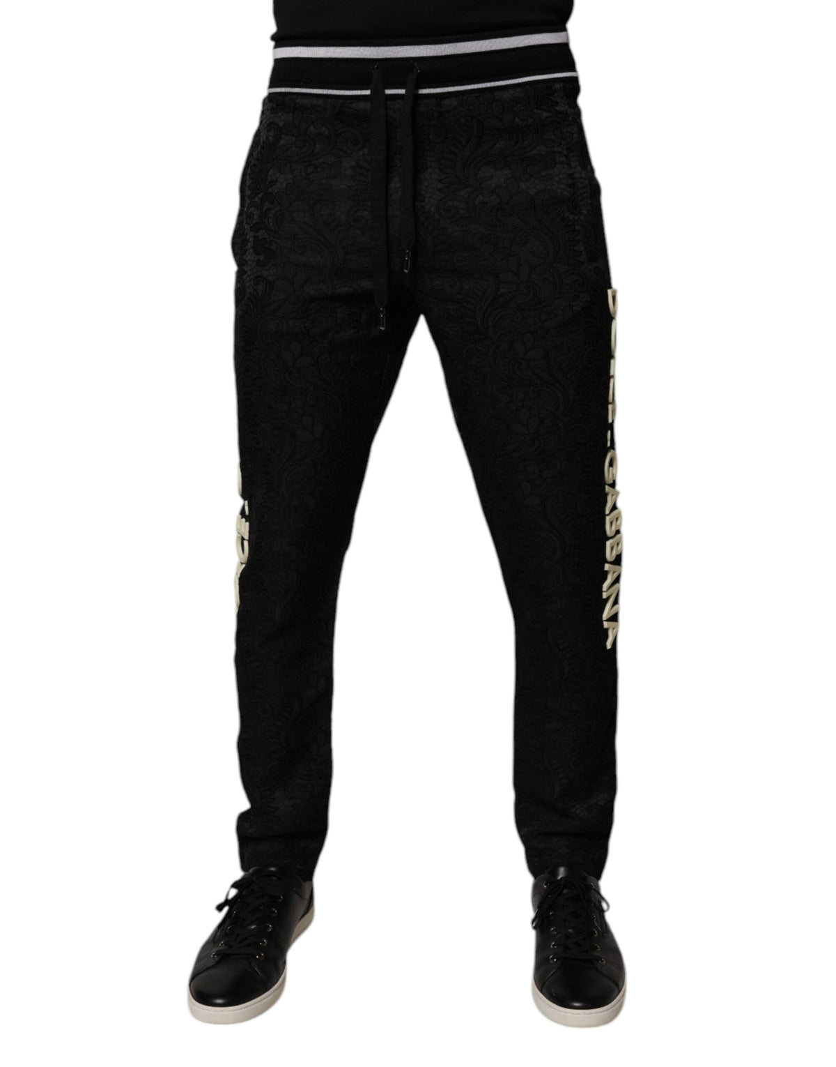 Pantalon de survêtement jogger noir taille mi-hauteur pour homme Dolce &amp; Gabbana