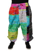 Pantalon de survêtement à taille mi-hauteur en patchwork multicolore Dolce &amp; Gabbana