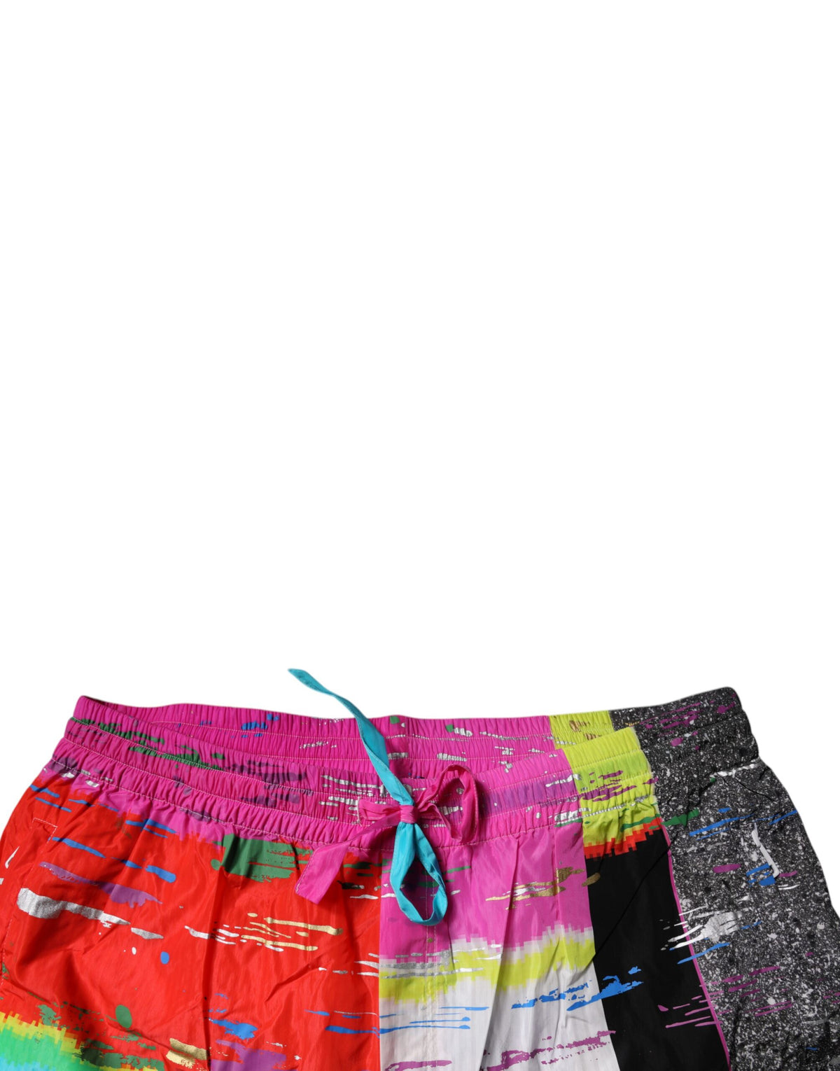 Pantalon de survêtement à taille mi-hauteur en patchwork multicolore Dolce &amp; Gabbana