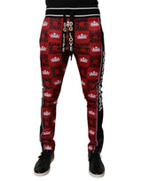 Pantalon de survêtement homme Dolce &amp; Gabbana, logo couronne rouge, monogramme.