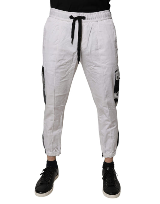 Pantalon de jogging cargo en coton blanc Dolce &amp; Gabbana