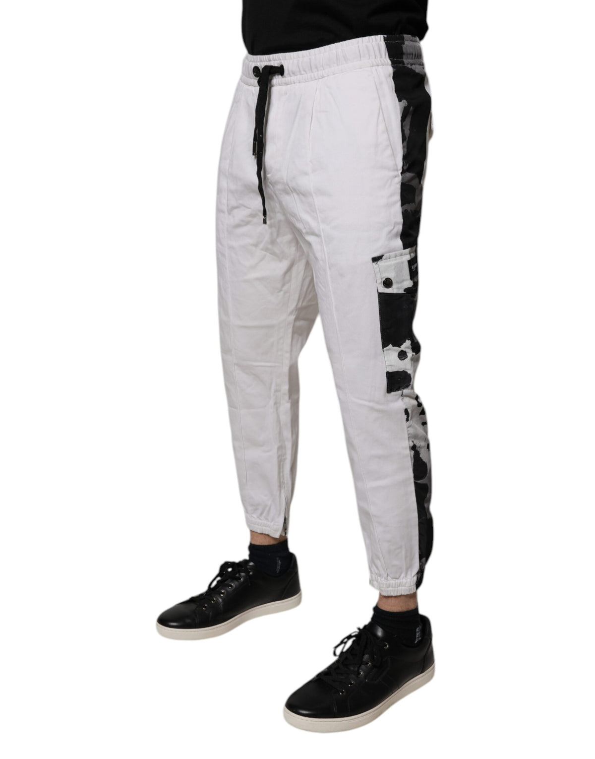 Pantalon de jogging cargo en coton blanc Dolce &amp; Gabbana
