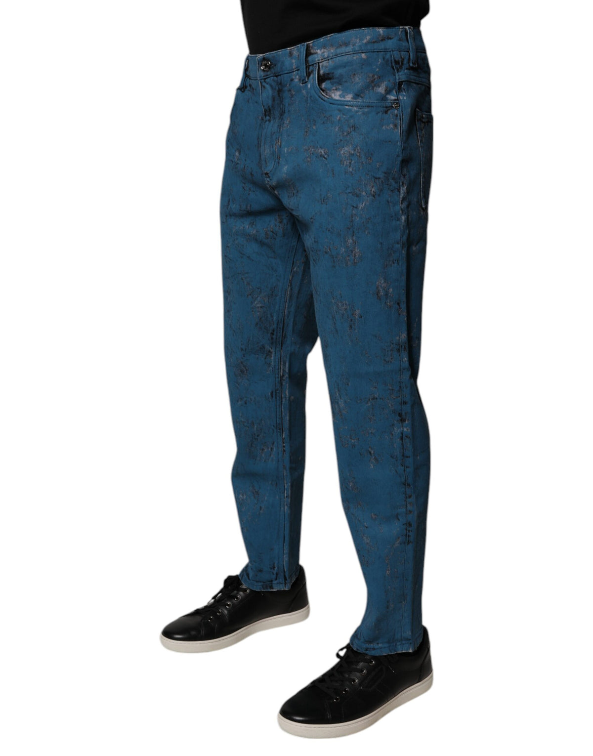 Jean skinny en coton bleu tie-dye pour homme Dolce &amp; Gabbana
