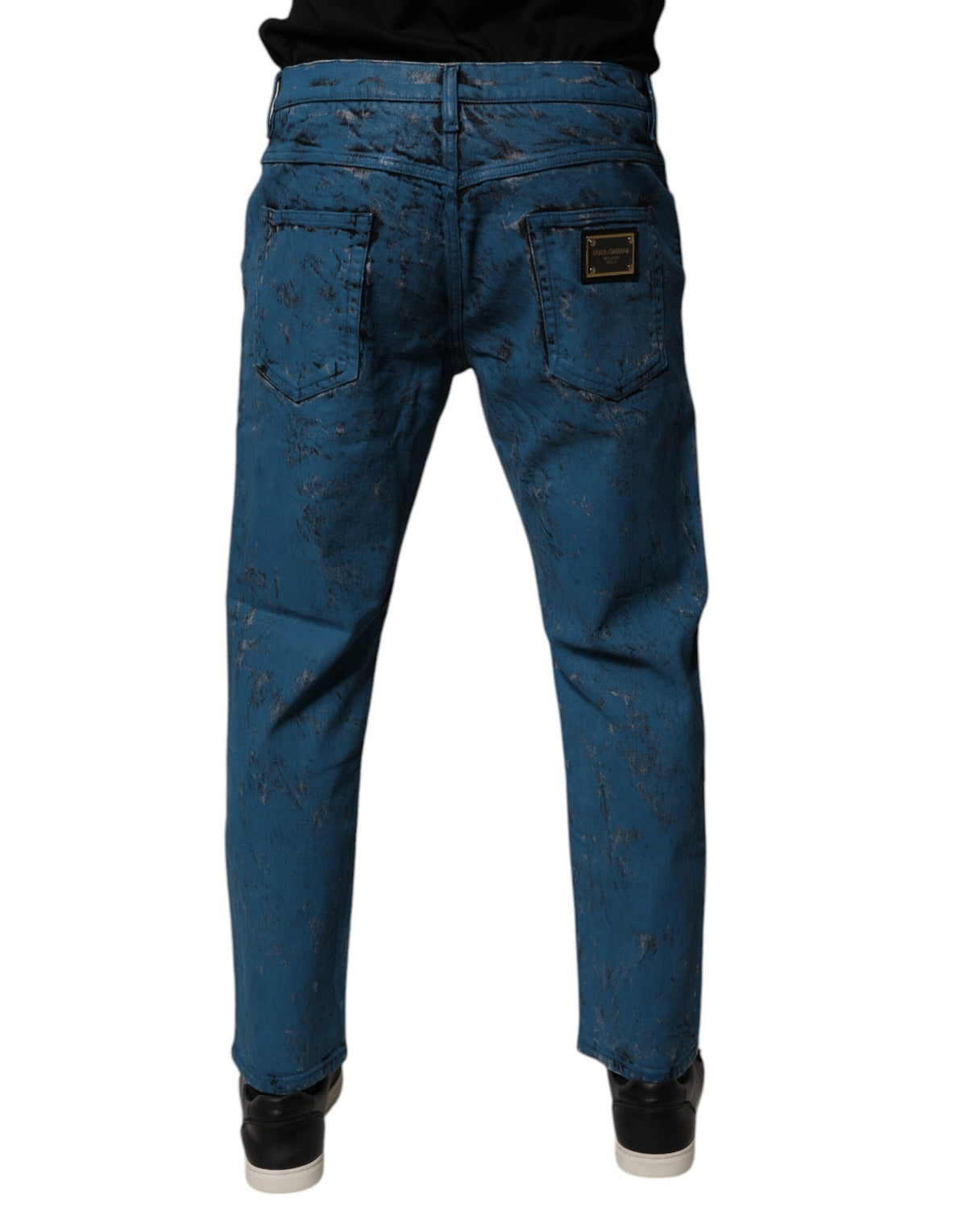 Jean skinny en coton bleu tie-dye pour homme Dolce &amp; Gabbana