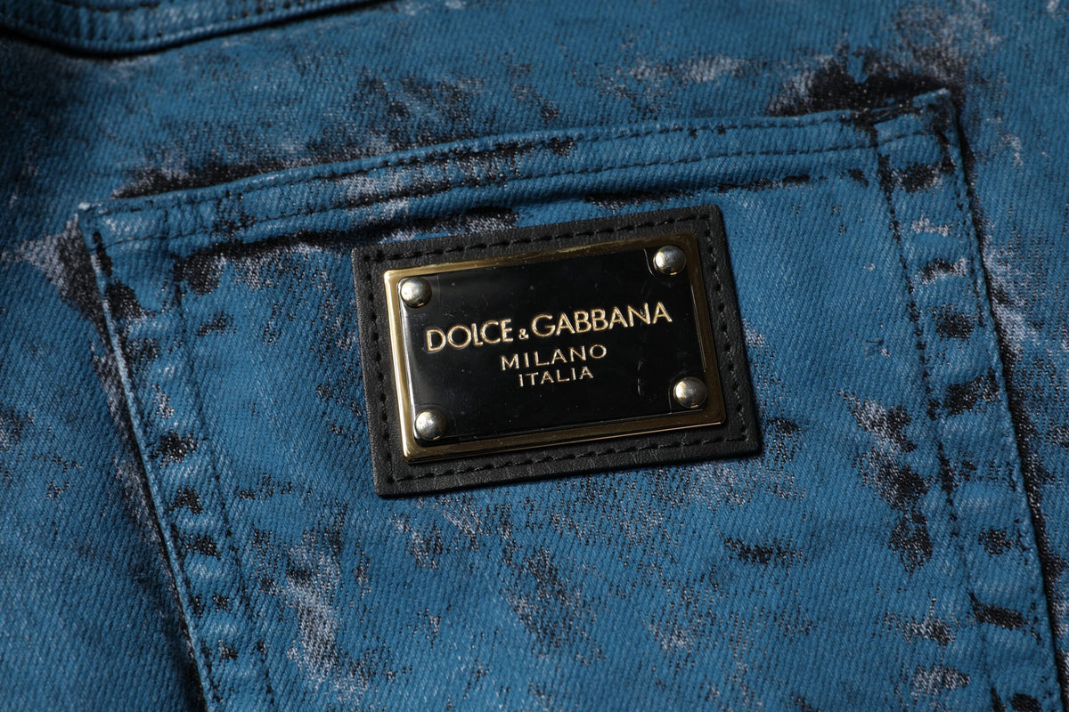 Jean skinny en coton bleu tie-dye pour homme Dolce &amp; Gabbana
