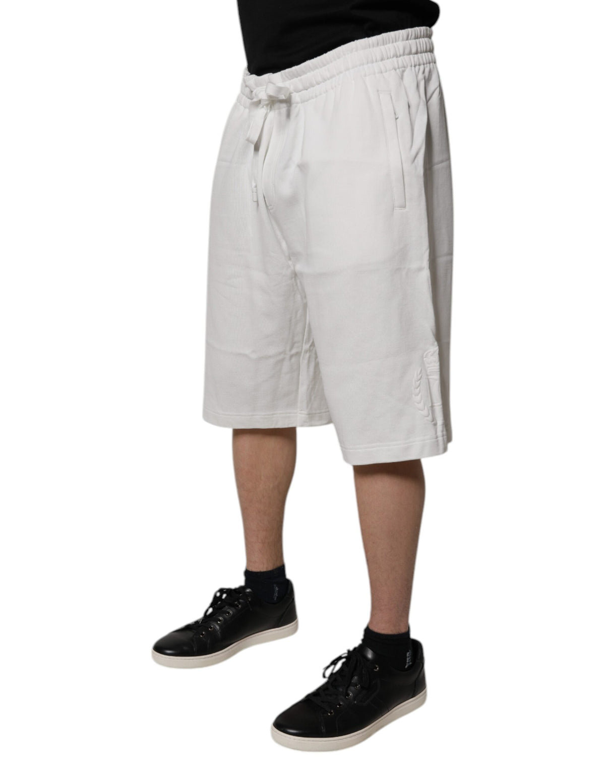 Shorts de survêtement en coton blanc Dolce &amp; Gabbana pour homme - Bermuda