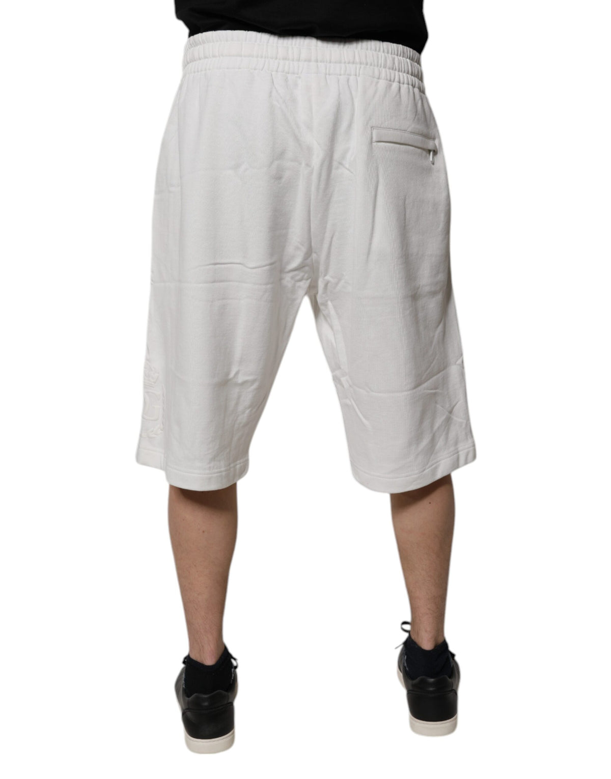 Shorts de survêtement en coton blanc Dolce &amp; Gabbana pour homme - Bermuda