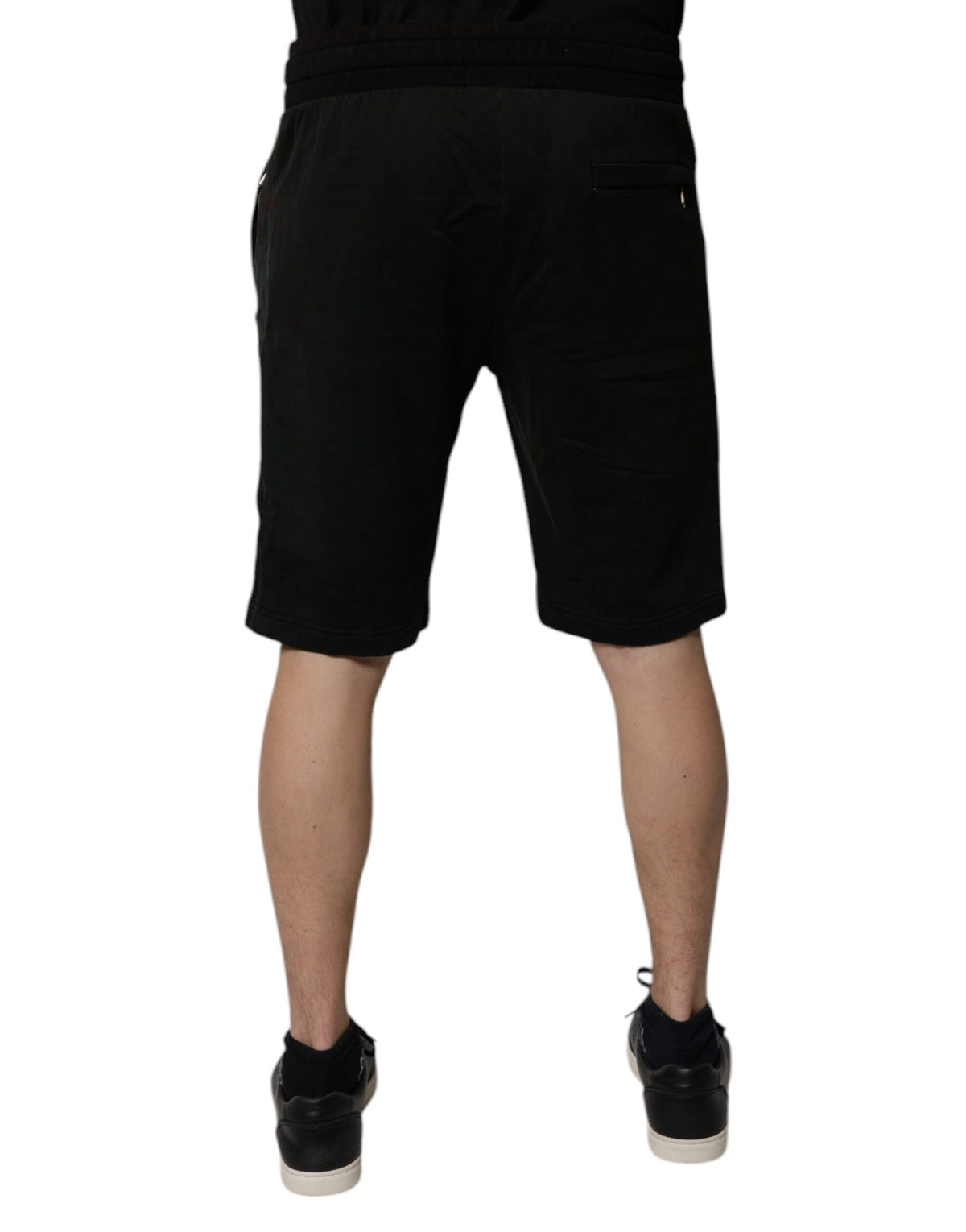 Shorts de survêtement en coton noir Dolce &amp; Gabbana pour homme - Bermuda