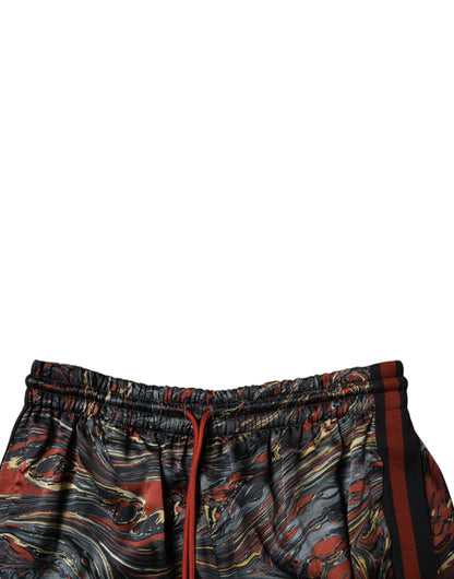 Dolce & Gabbana Multicolor Marble Print Trouser Bermuda Shorts