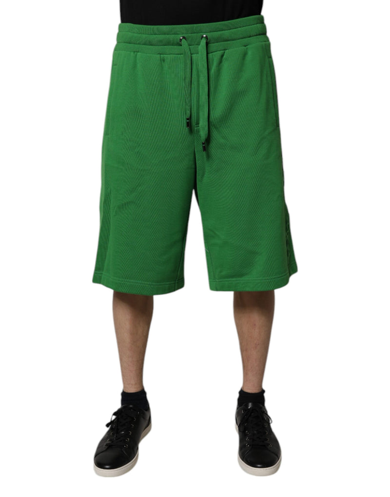 Dolce &amp; Gabbana groene katoenen sweatshorts voor heren, bermudashorts.