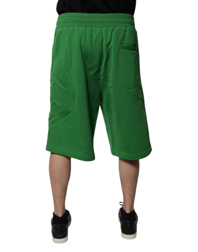 Dolce &amp; Gabbana groene katoenen sweatshorts voor heren, bermudashorts.