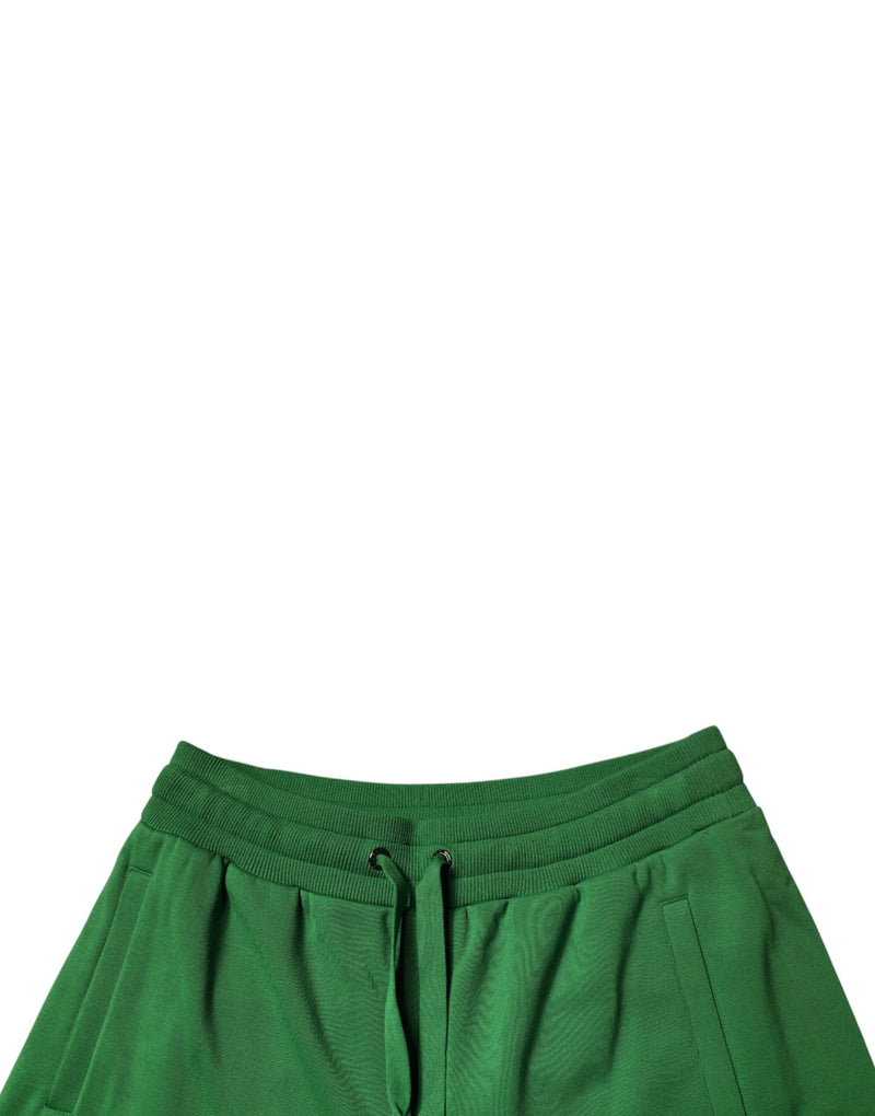 Dolce &amp; Gabbana groene katoenen sweatshorts voor heren, bermudashorts.