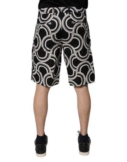 Shorts Bermuda en lin noir et blanc de Dolce & Gabbana