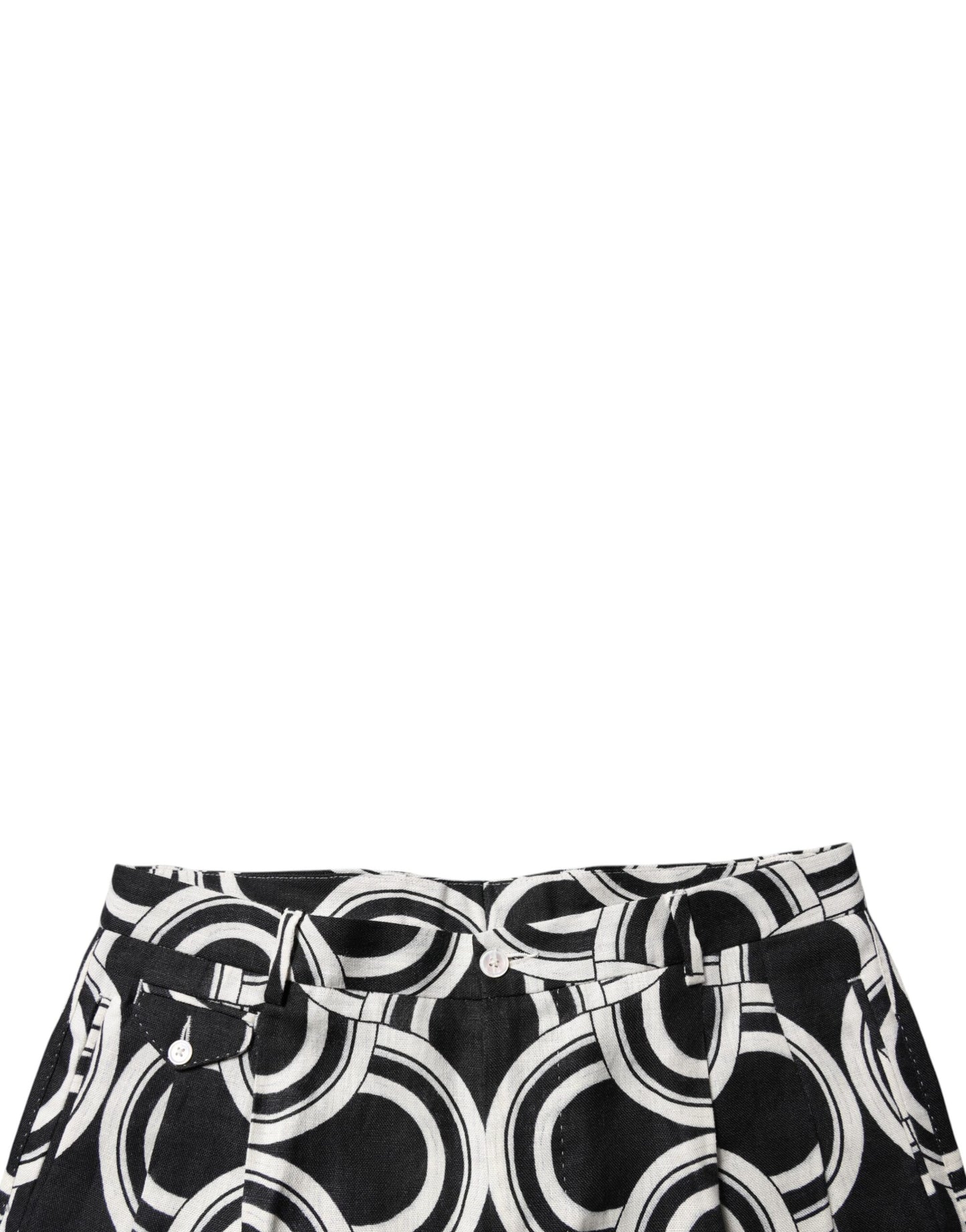 Shorts Bermuda en lin noir et blanc de Dolce & Gabbana
