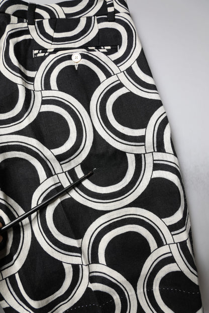 Shorts Bermuda en lin noir et blanc de Dolce & Gabbana