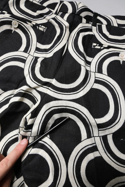 Shorts Bermuda en lin noir et blanc de Dolce & Gabbana