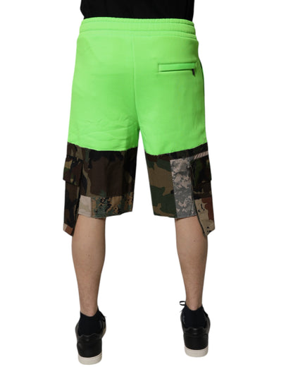 Shorts cargo camouflage patchwork vert Dolce & Gabbana pour homme