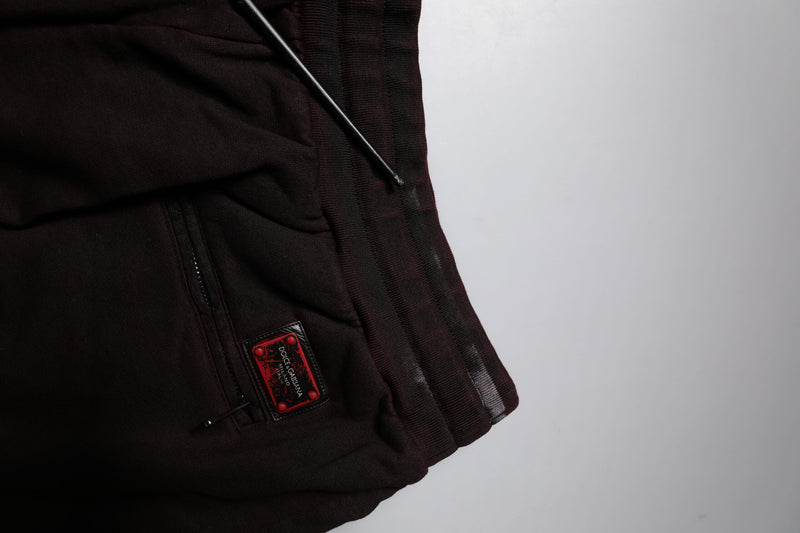 Dolce & Gabbana Maroon Cotton Logo Plaque Men Bermuda Shorts