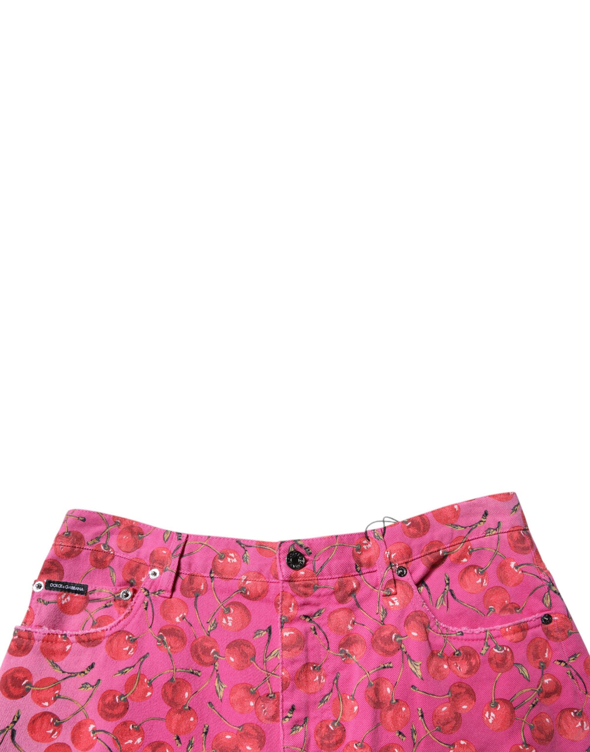Shorts cargo en coton rose à imprimé cerise de Dolce &amp; Gabbana