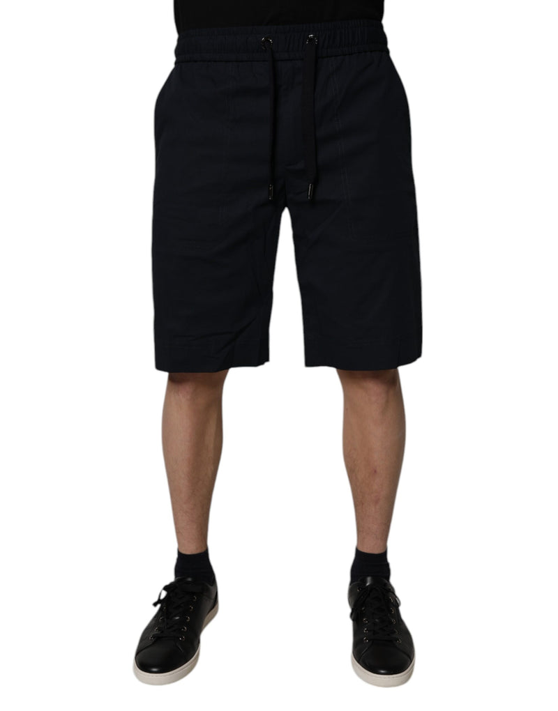 Dolce &amp; Gabbana Zwarte Katoenen Sweatshorts Heren Bermuda Shorts