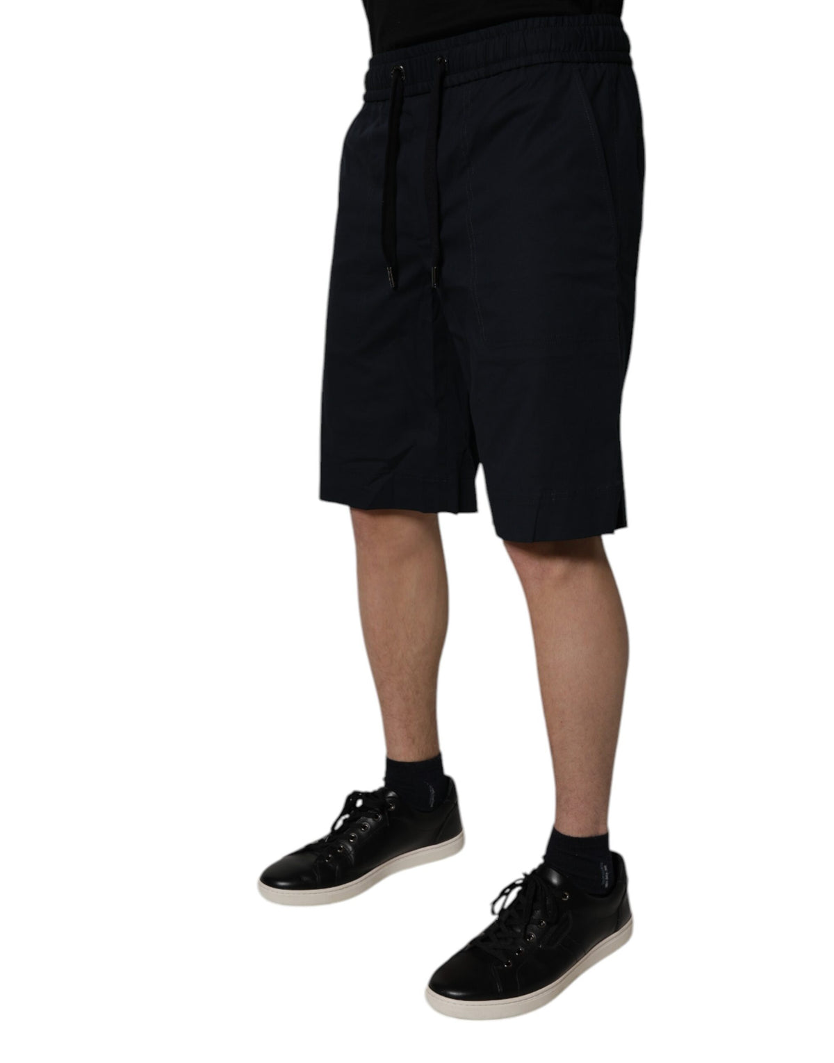 Shorts de survêtement en coton noir Dolce &amp; Gabbana pour homme - Bermuda