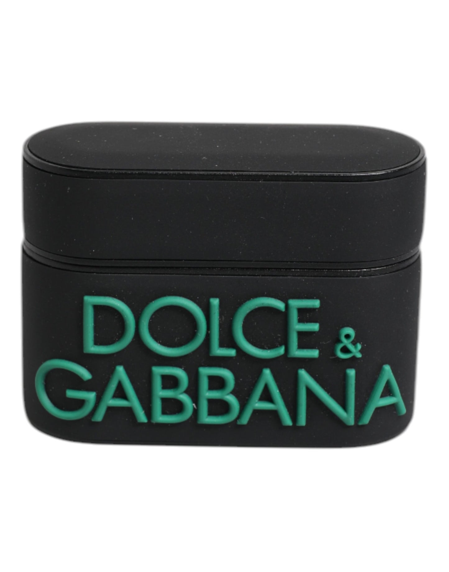 Étui pour Airpods Dolce &amp; Gabbana en silicone noir et orange avec logo en relief