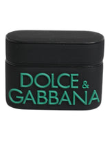 Étui pour Airpods Dolce &amp; Gabbana en silicone noir et orange avec logo en relief