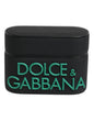 Étui pour Airpods Dolce &amp; Gabbana en silicone noir et orange avec logo en relief