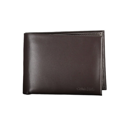 Portefeuille homme en cuir marron Calvin Klein
