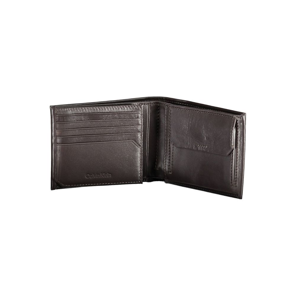 Portefeuille homme en cuir marron Calvin Klein