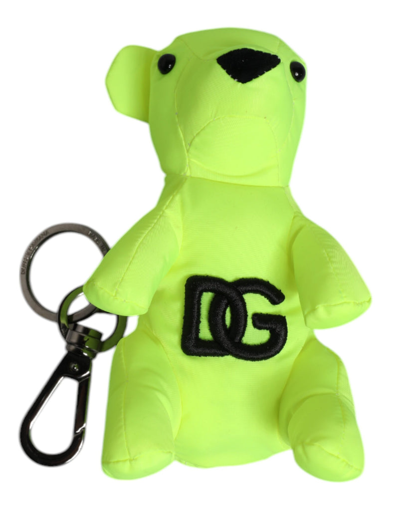 Dolce &amp; Gabbana Groene Beer Geborduurd Logo Sleutelhanger Sluiting Sleutelhanger