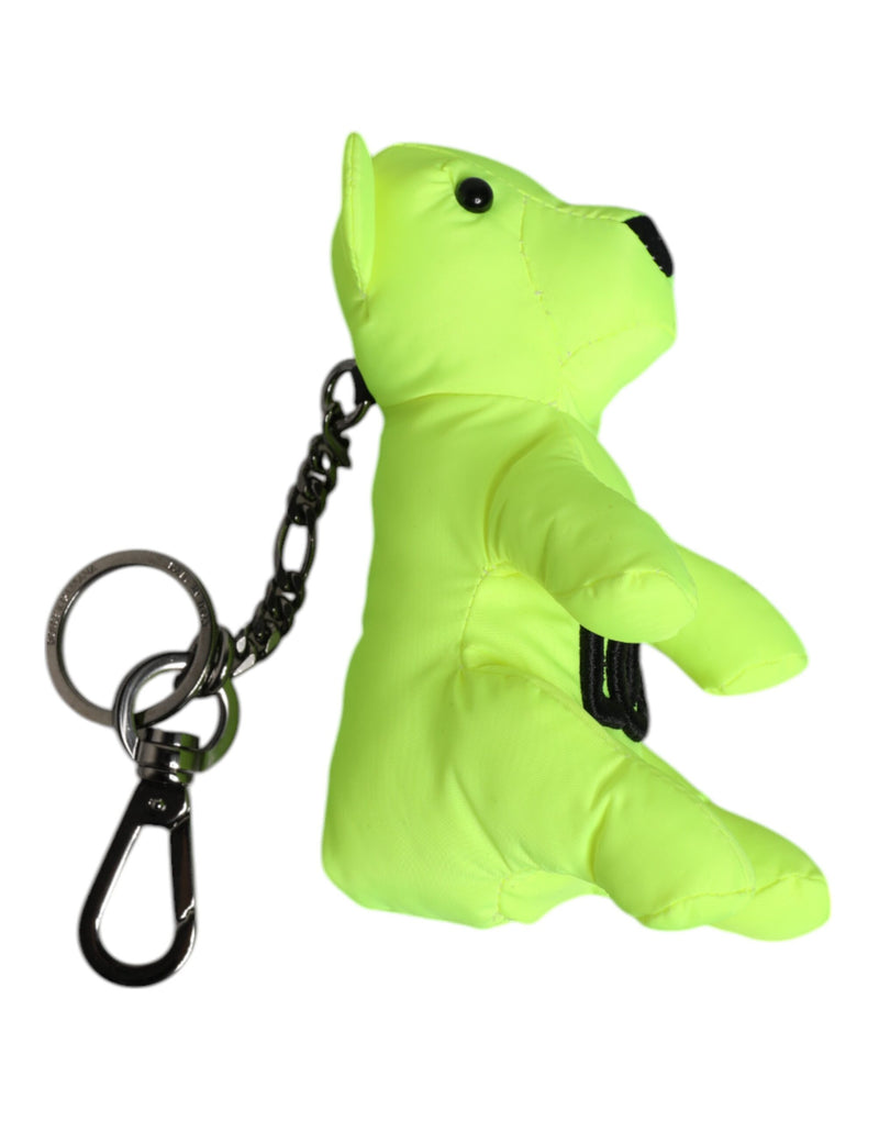 Dolce &amp; Gabbana Groene Beer Geborduurd Logo Sleutelhanger Sluiting Sleutelhanger