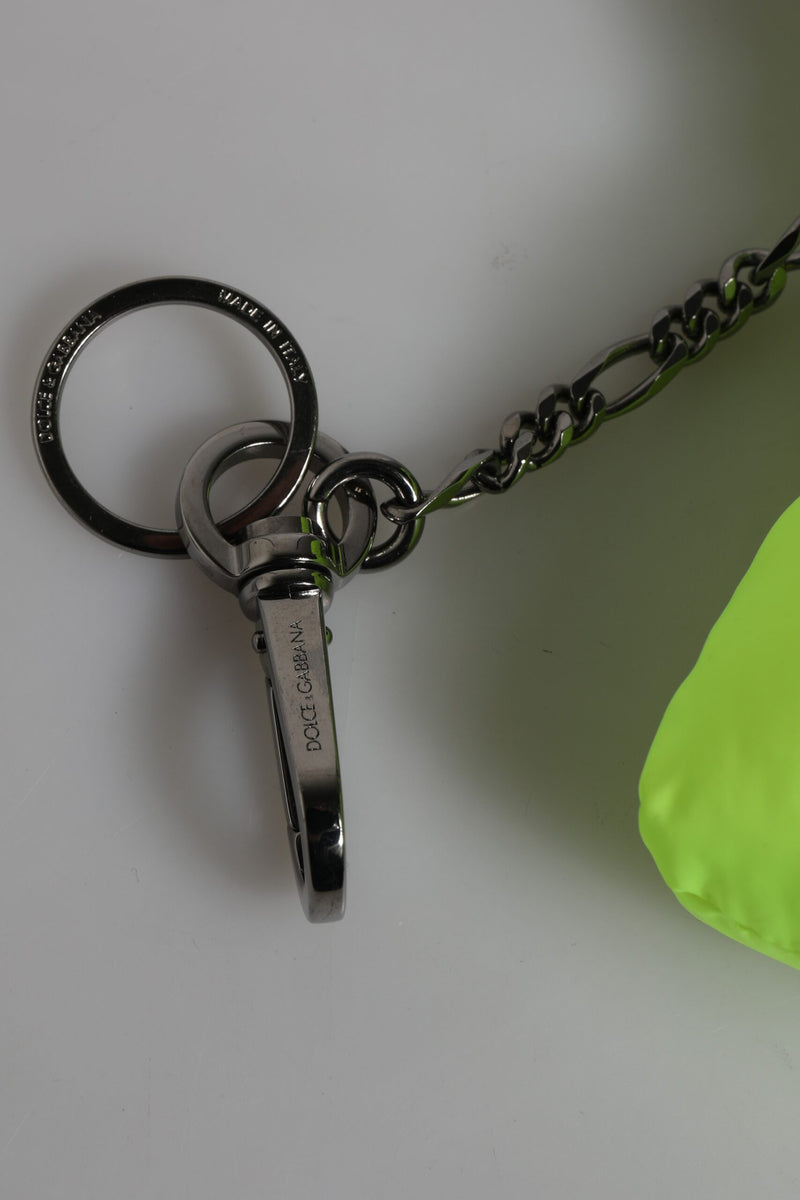 Dolce &amp; Gabbana Groene Beer Geborduurd Logo Sleutelhanger Sluiting Sleutelhanger