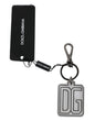 Dolce & Gabbana Grijs Zwart DG Rubber Logo Zilveren Heren Sleutelhanger Sleutelhanger