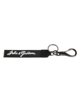Dolce & Gabbana Black White DG Logo Silver Men Keychain